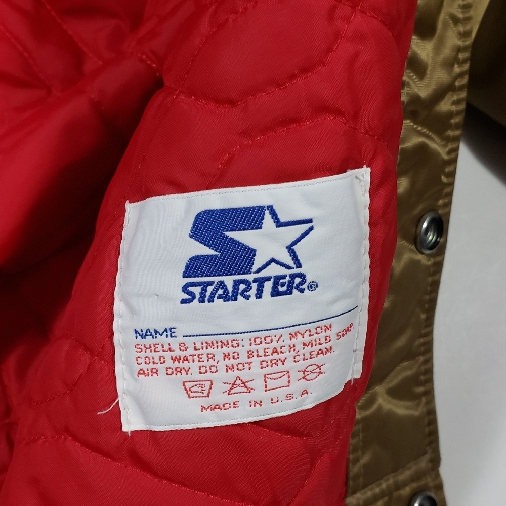 Vtg San Francisco 49ers Starter Jacket Gold Satin Bomber Sz L Old School 80s 90s - Picture 12 of 17